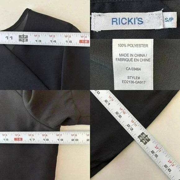 Ricki’s Blouse Short Sleeve Sheer Flowy Ruffle Sleeves Black Size Small - Picture 11 of 14